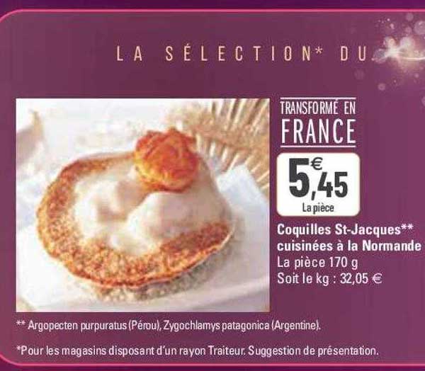 coquilles st-jacques cuisinées à la normande