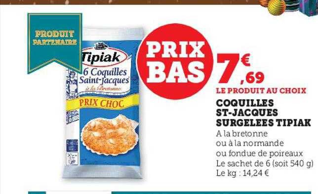 coquilles st-jacques surgelées tipiak