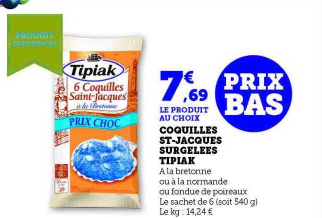 coquilles st-jacques surgelées tipiak