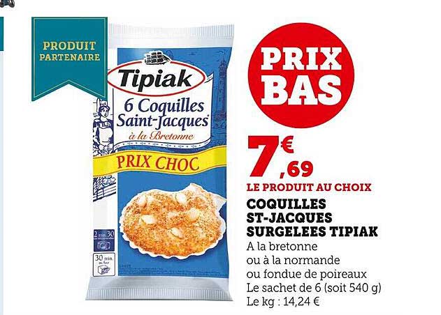 coquilles st-jacques surgelées tipiak