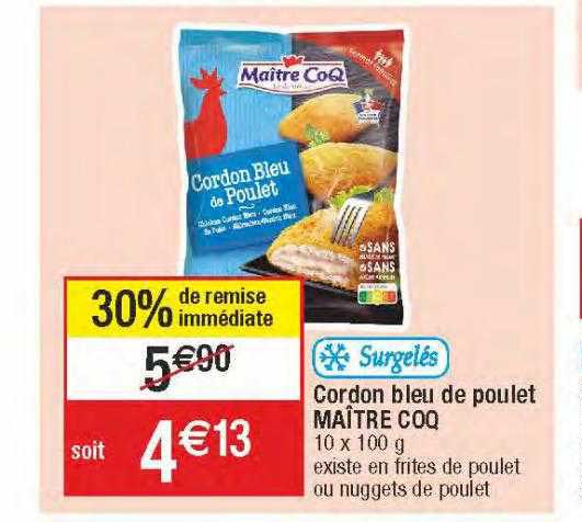 cordon bleu de poulet maître coq