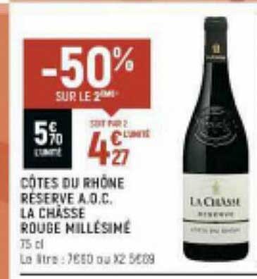 côtes du rhône réserve a.o.c. la châsse rouge millésimé