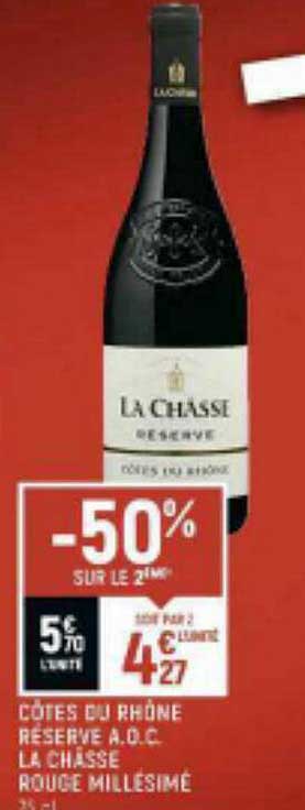 côtes du rhône réserve a.o.c. la châsse rouge millésimé