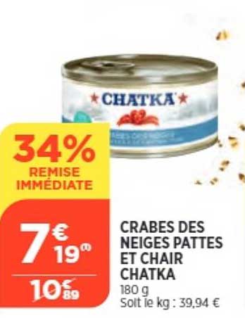 crabes des neiges pattes et chair chatka