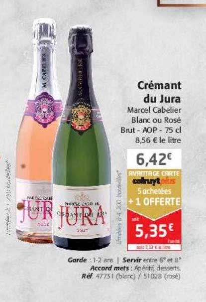 crémant du jura marcel cabelier blanc ou rosé brut