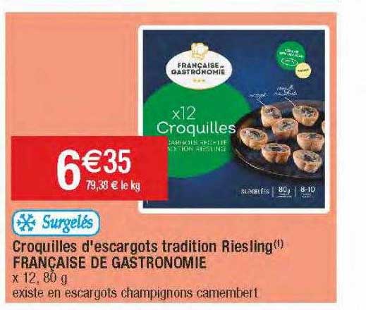 croquilles d'escargots tradition riesling française de gastronomie