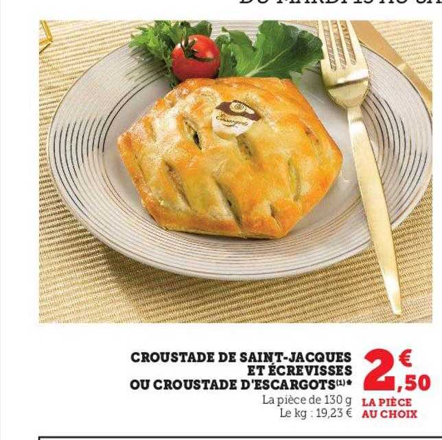 croustade de saint-jacques et écrevisses ou croustade d'escargots