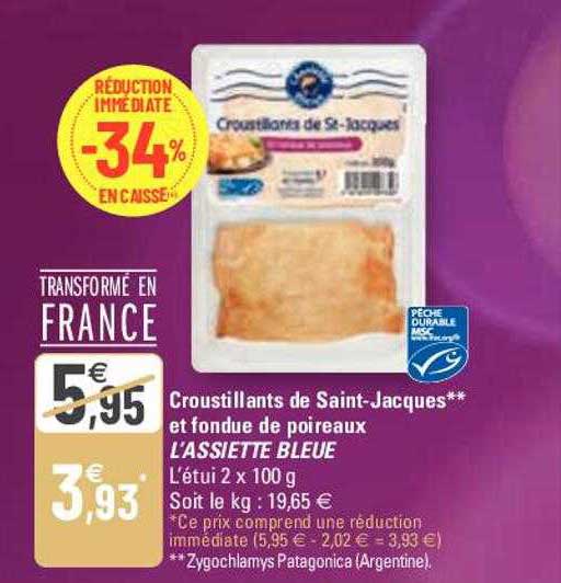 Croustillants De Saint-jacques Et Fondue De Poireaux L'assiette Bleue