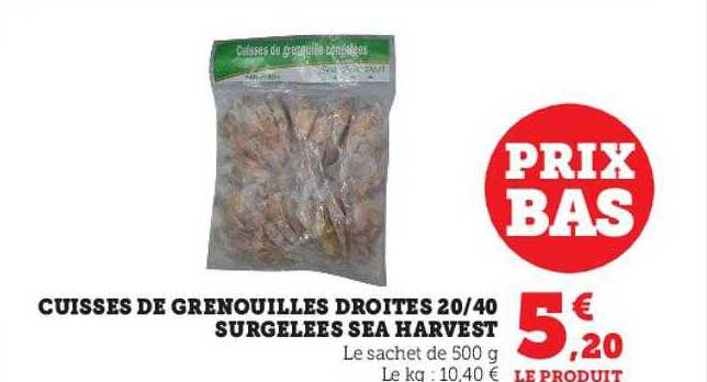 cuisses de grenouilles droites 20-40 surgelées sea harvest