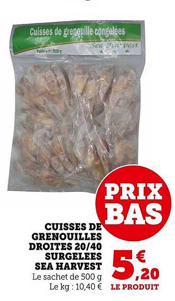 cuisses de grenouilles droites 20-40 surgelées sea harvest