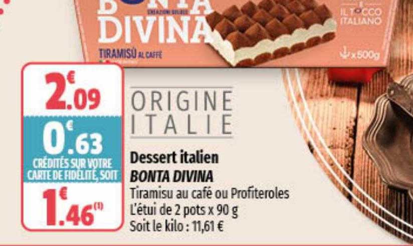 dessert italien bonta divina tiramisu au café ou profiteroles