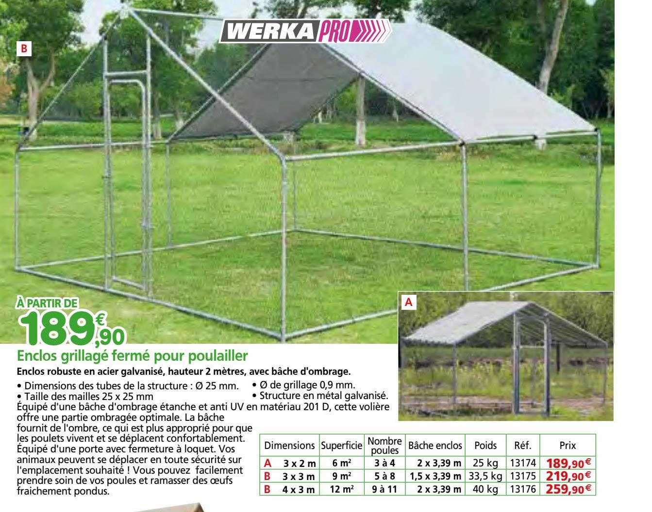 Enclos Grillagé Fermé Pour Poulailler
