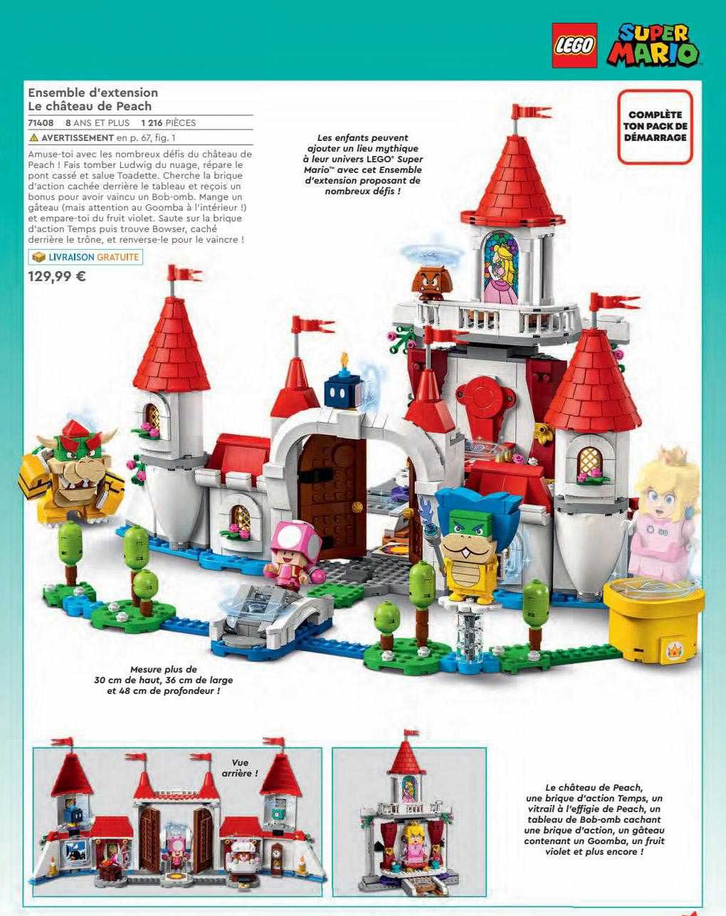 ensemble d'extension le château de peach lego super mario
