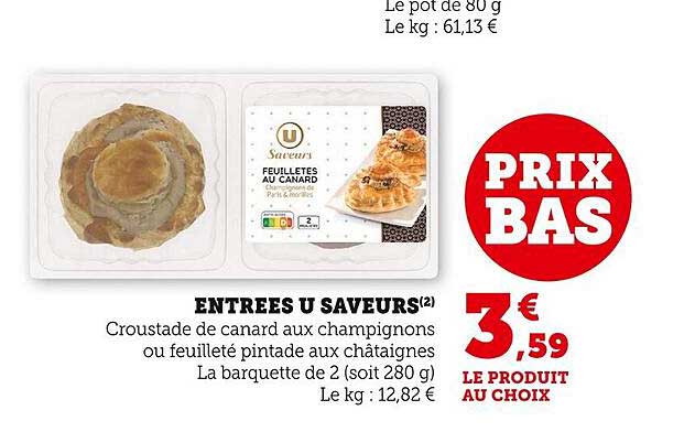 entrées u saveurs