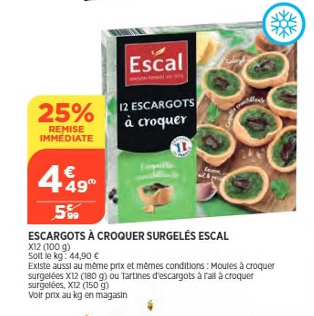 Escargots à Croquer Surgelés Escal