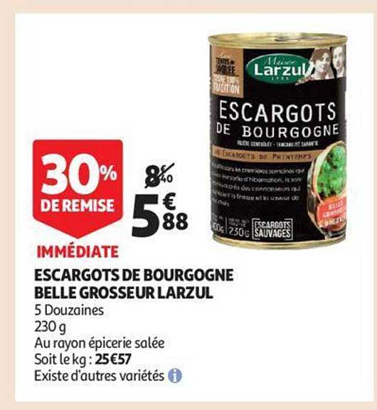 escargots de bourgogne belle grosseur larzul