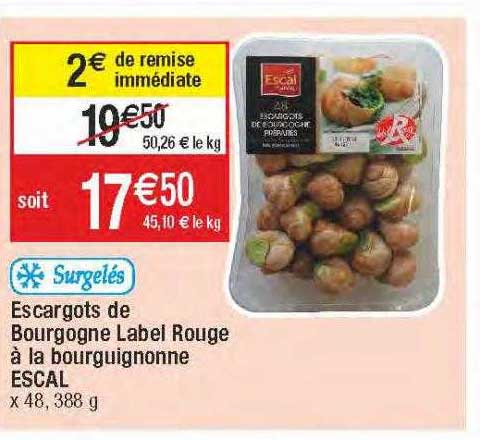 escargots de bourgogne label rouge à la bourguignonne escal