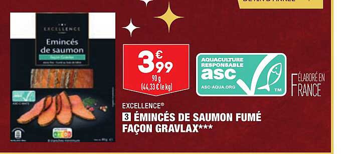 excellence émincés de saumon fumé façon gravlax