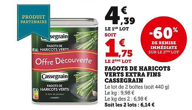 fagots de haricots verts extra fins cassegrain