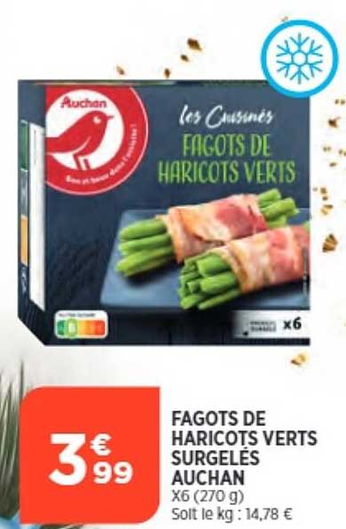 fagots de haricots verts surgelés auchan