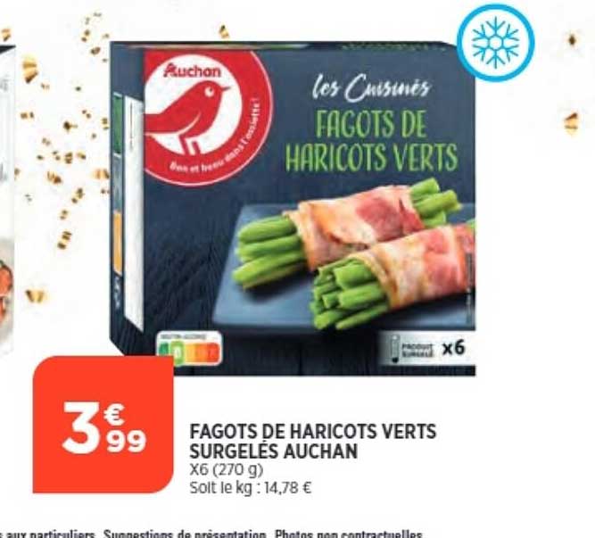 fagots de haricots verts surgelés auchan