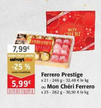 ferrero prestige ou mon chéri ferrero