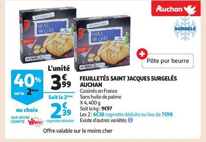 feuilletés saint jacques surgelés auchan