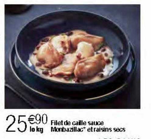 filet de caille sauce monbazillac et raisins secs