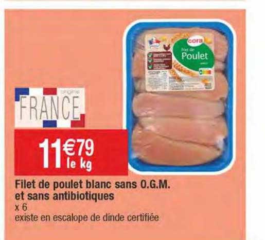 filet de poulet blanc sans ogm et sans antibiotiques
