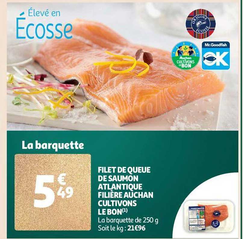 filet de queue de saumon atlantique filière auchan cultivons le bon