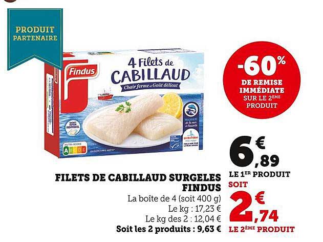 Filets De Cabillaud Surgelés Findus