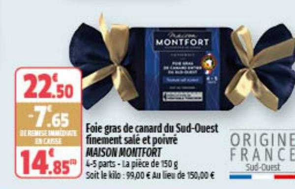 foie gras de canard du sud-ouest finement salé et poivré