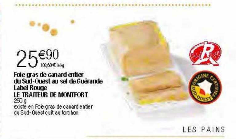 foie gras de canard entier du sud-ouest au sel de guérande label rouge le traiteur de montfort