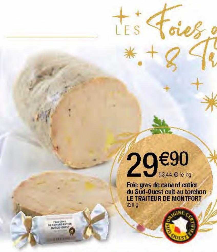 foie gras de canard entier du sud-ouest cuit au torchon le traiteur de montfort