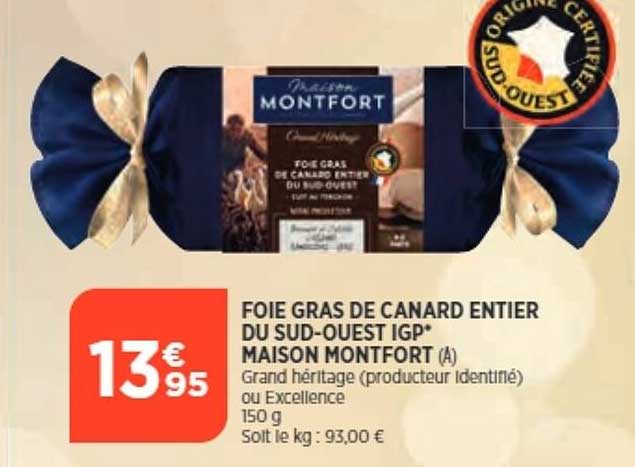 foie gras de canard entier du sud-ouest igp maison montfort