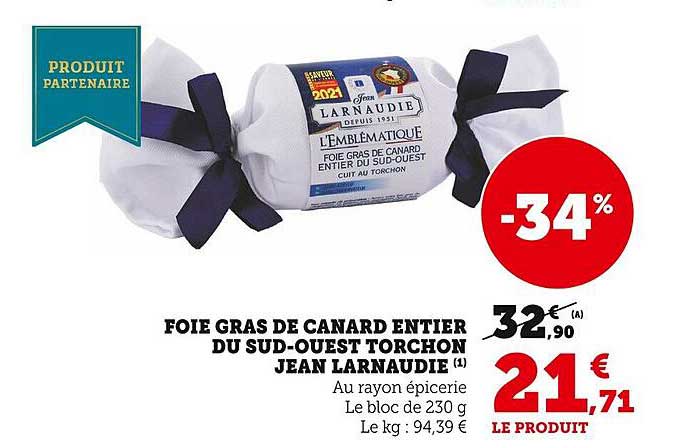 foie gras de canard entier du sud-ouest torchon jean larnaudie