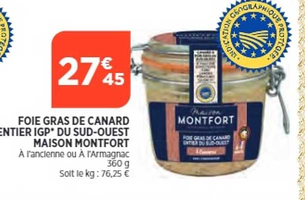 foie gras de canard entier igp du sud-ouest maison montfort