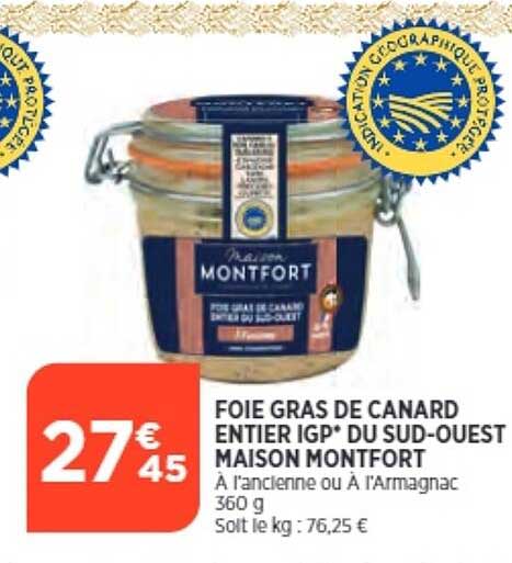 foie gras de canard entier igp du sud-ouest maison montfort