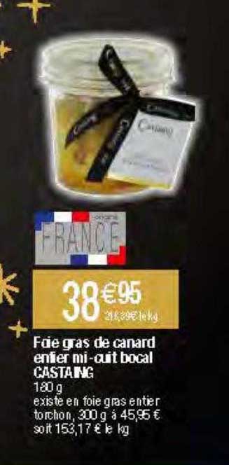 foie gras de canard entier mi-cuit bocal castaing
