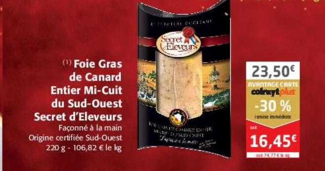 foie gras de canard entier mi-cuit du sud-ouest secret d'éleveurs