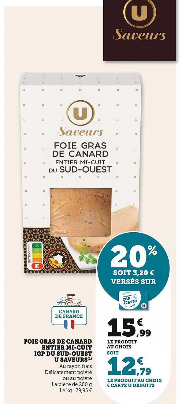 foie gras de canard entier mi-cuit igp du sud-ouest u saveurs