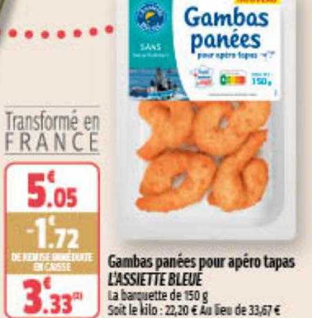 gambas panées pour apéro tapas l'assiette bleue