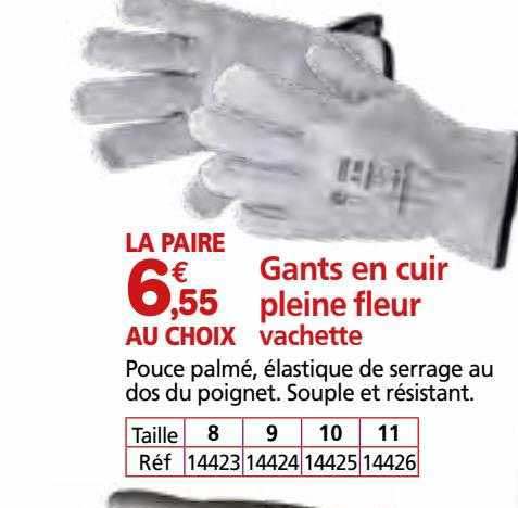 Gants En Cuir Pleine Fleur Vachette