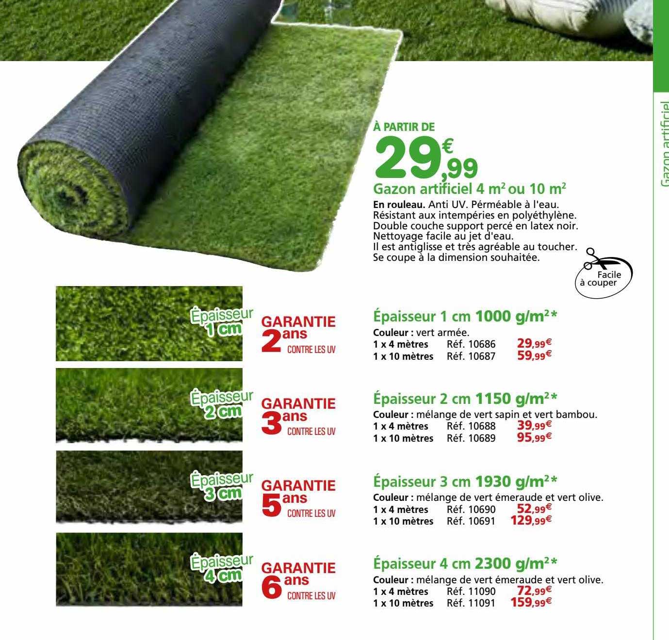 gazon artificiel 4 m² ou 10 m²