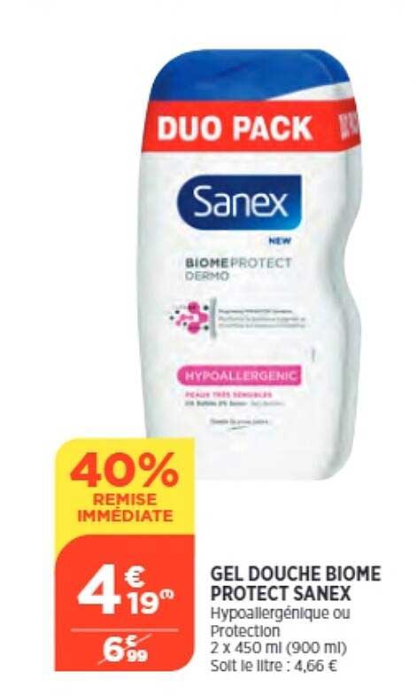 gel douche biome protect sanex