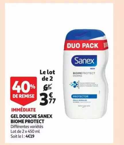 gel douche sanex biome protect