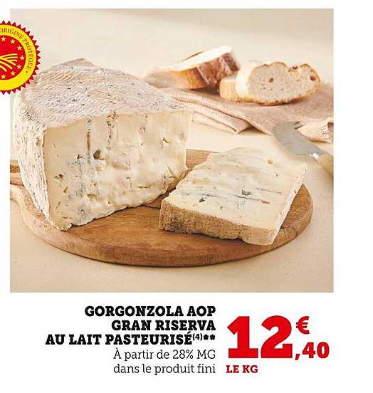 gorgonzola aop gran riserva au lait pasteurisé