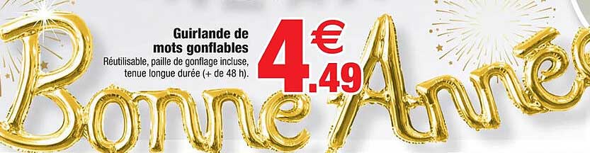 guirlande de mots gonflables