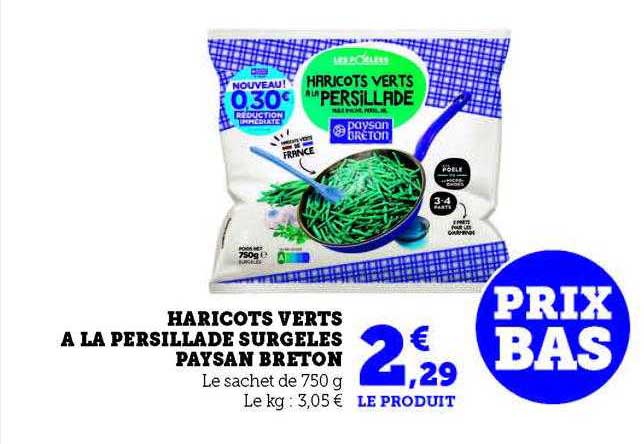 Haricots Verts à La Persillade Surgelés Paysan Breton