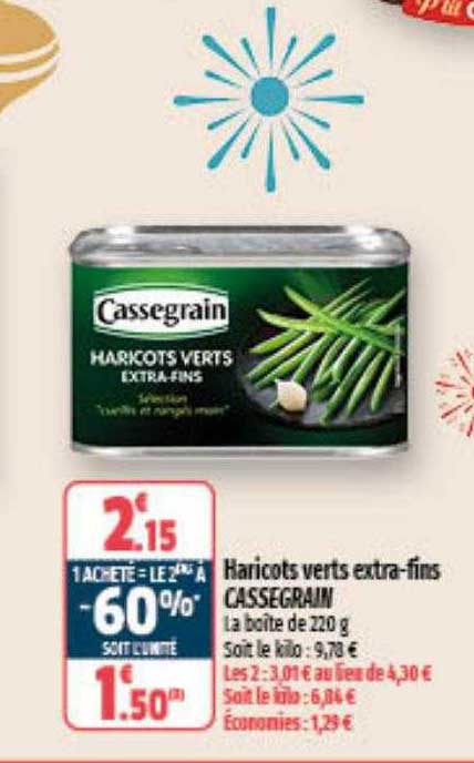 haricots verts extra-fins cassegrain